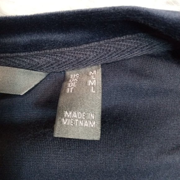 Anybody Womens Shirt Top Blouse‎ Blue Medium Velour Side Detail Pullover - Picture 9 of 10